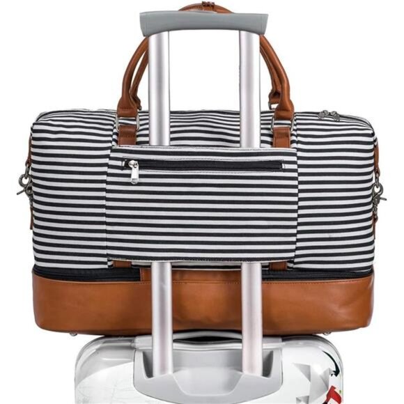 Weekender Bags for Women and Men Travel Duffel Bags with Shoe Compartment - Picture 6 of 7